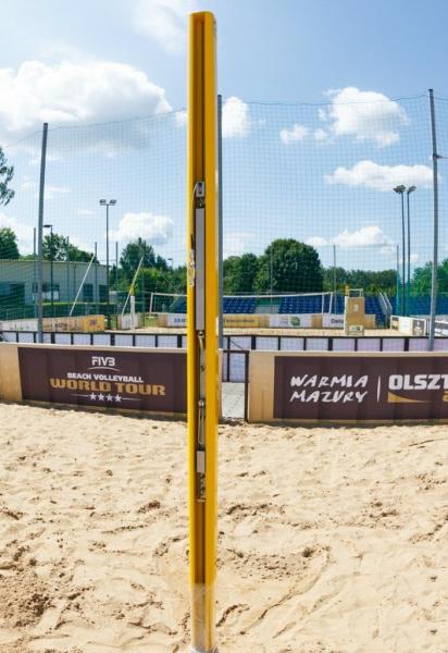 Hliníkové sloupky na beach volejbal, certfikace FIVB