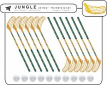 Detský set MPS Jungle Yellow (12 florbalových hokejok)