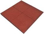 Gumová dlažba elastická hladká červená 1000x1000x30 mm 