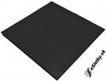Gumová dlažba SK NEPROFILOVANÁ  1000x1000x30 mm čierna 