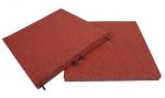 Gumová dlažba elastická hladká červená 1000x1000x15 mm