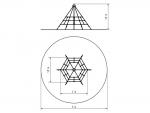 Lanová pyramida PY-621K-10 (v.p. 1 m, s 6-ti nap. zámky, bez pavouka)