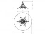 Lanová pyramida PY-640K-10 (v.p. 1 m, s 6-ti napínacími zámky)
