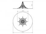 Lanová pyramida PY-825K-10 (v.p. 1 m, s 8-mi napínacími zámky)