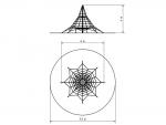 Lanová pyramida PY-840K-10 (v.p. 1 m, s 8-mi napínacími zámky)