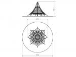 Lanová pyramida PY-845K-10 (v.p. 1 m, s 8-mi napínacími zámky)