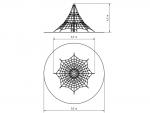 Lanová pyramida PY-845K-15 (v.p. 1,5 m, s 8-mi napínacími zámky)