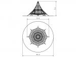 Lanová pyramida PY-850K-10 (v.p. 1 m, s 8-mi napínacími zámkami)