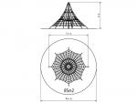 Lanová pyramida PY-850K-15 (v.p. 1,5 m, s 8-mi napínacími zámkami)