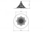 Lanová pyramida PY-855K-10 (v.p. 1 m, s 8-mi napínacími zámky)