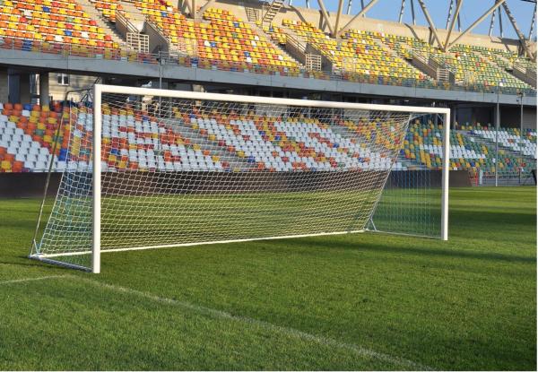 Hliníková fotbalová branka rozměru 7,32 x 2,44 m - certifikováno a testováno, splňují předpisy FIFA