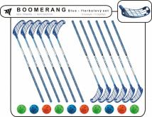 Set MPS Boomerang Black/Blue (12 florbalových hokejok)