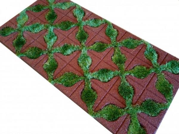 Gumový zatrávňovač GRASSIND 500x1000x45 mm - červený